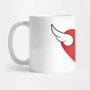 Winged Red Heart 03 White Mug